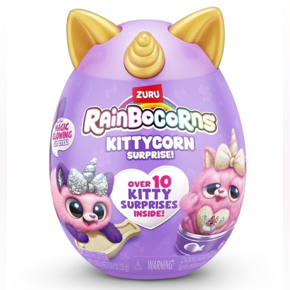 Rainbocorns Kittycorn Surprise! Purple Gold Egg Over 10 Surprises Peel & Reveal - Picture 1 of 14